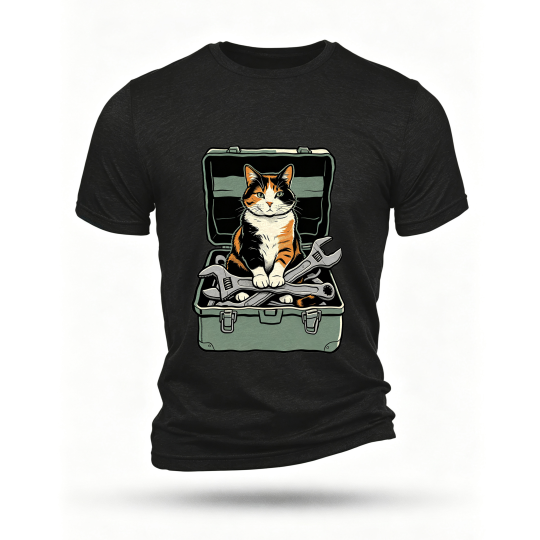 Black T-shirt, front print