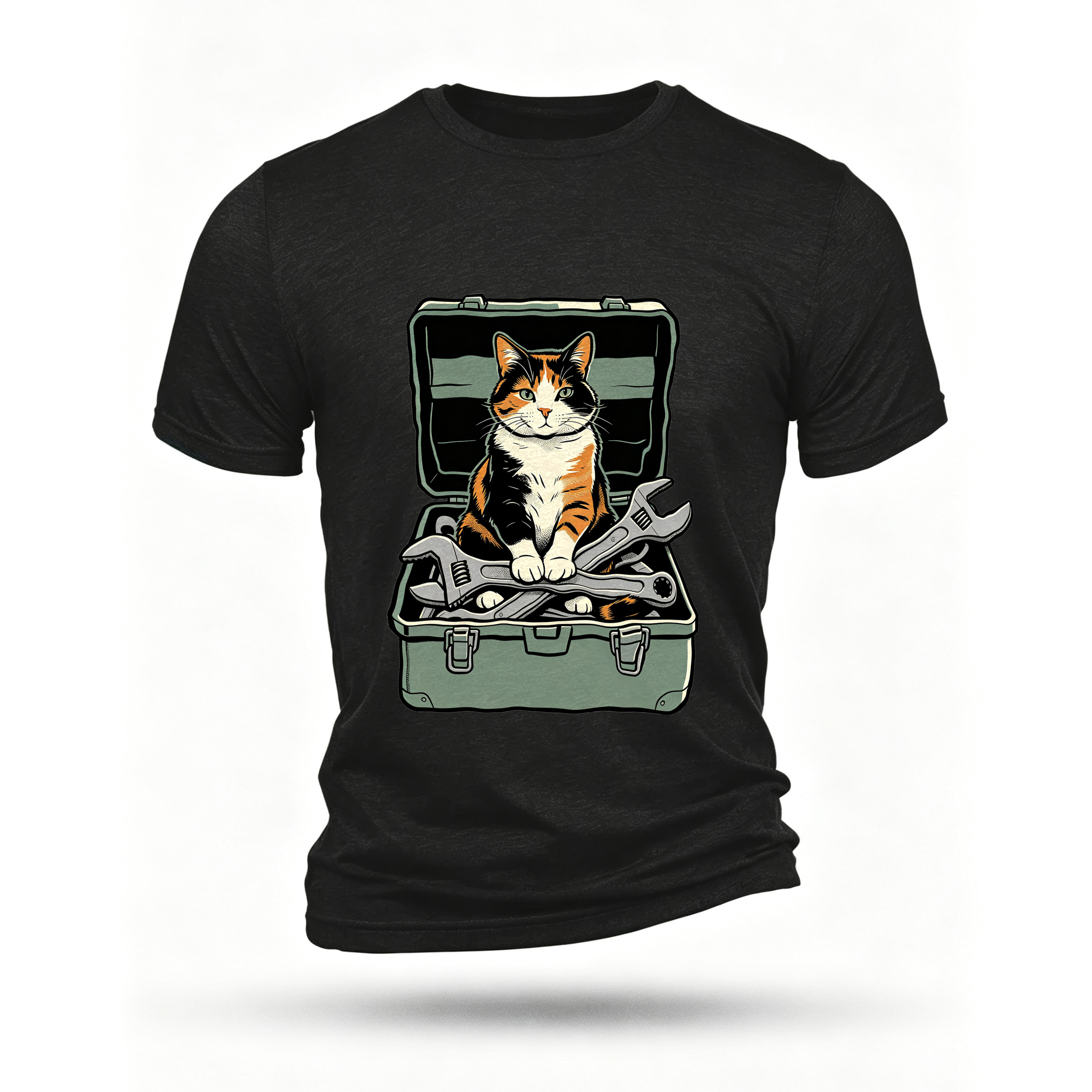 Black T-shirt, front print