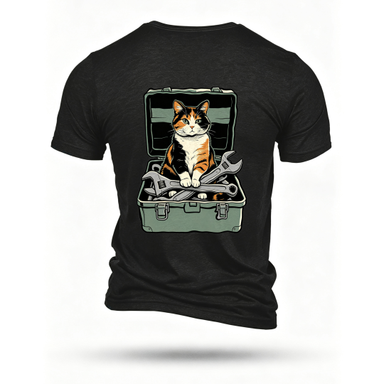 Black T-shirt, back print