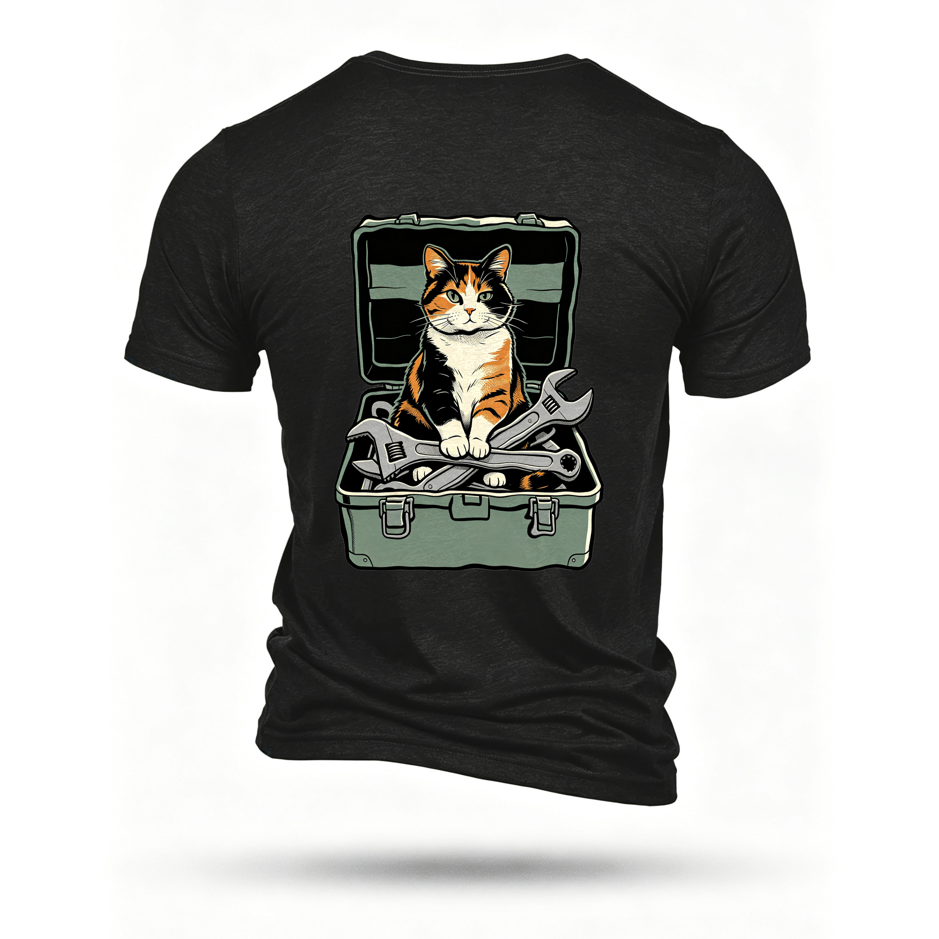 Black T-shirt, back print