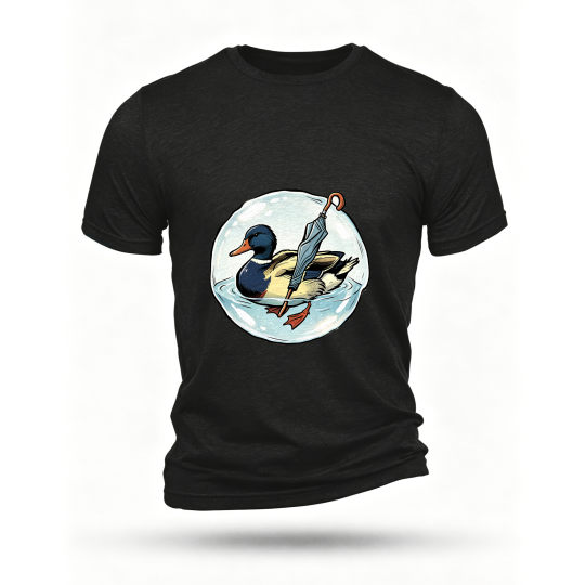 Black T-shirt, front print