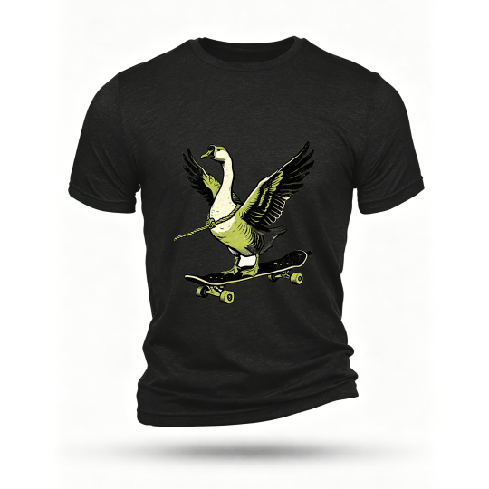 Black T-shirt, front print