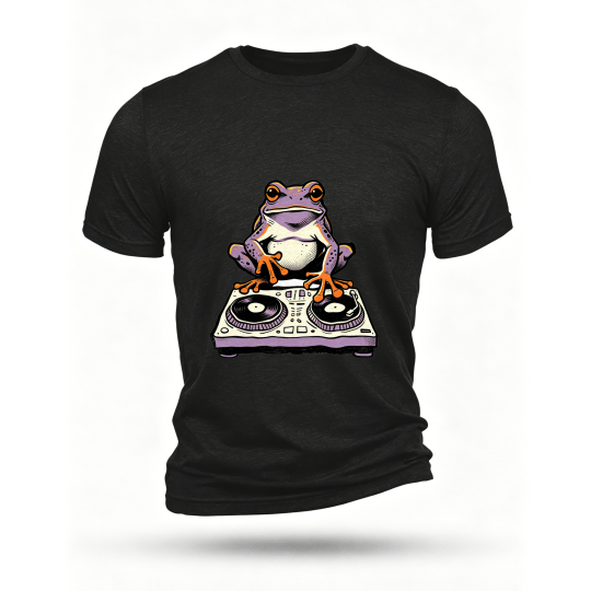 Black T-shirt, front print