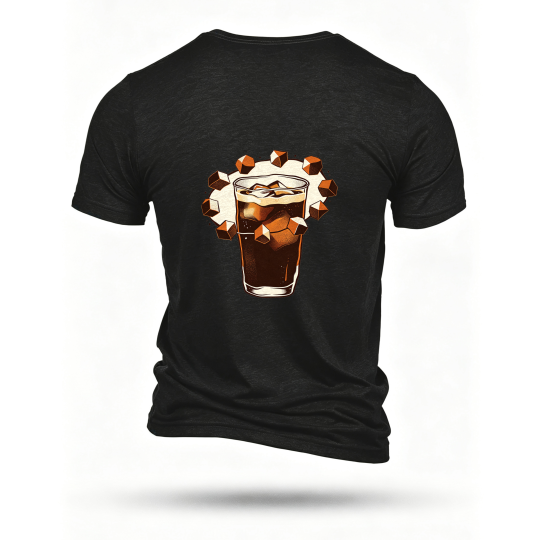 Black T-shirt, back print