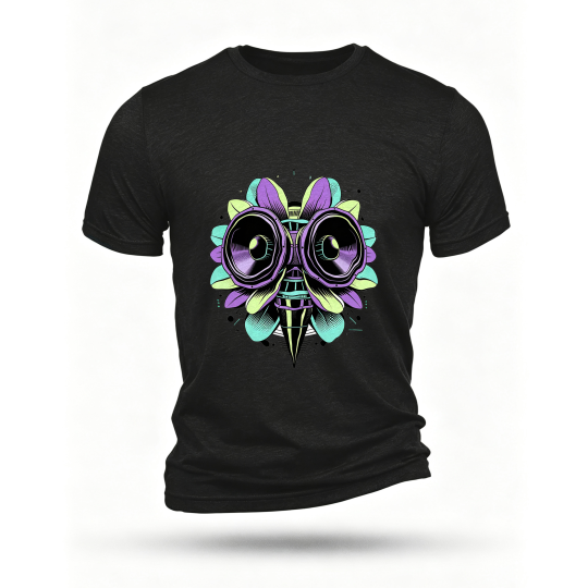 Black T-shirt, front print