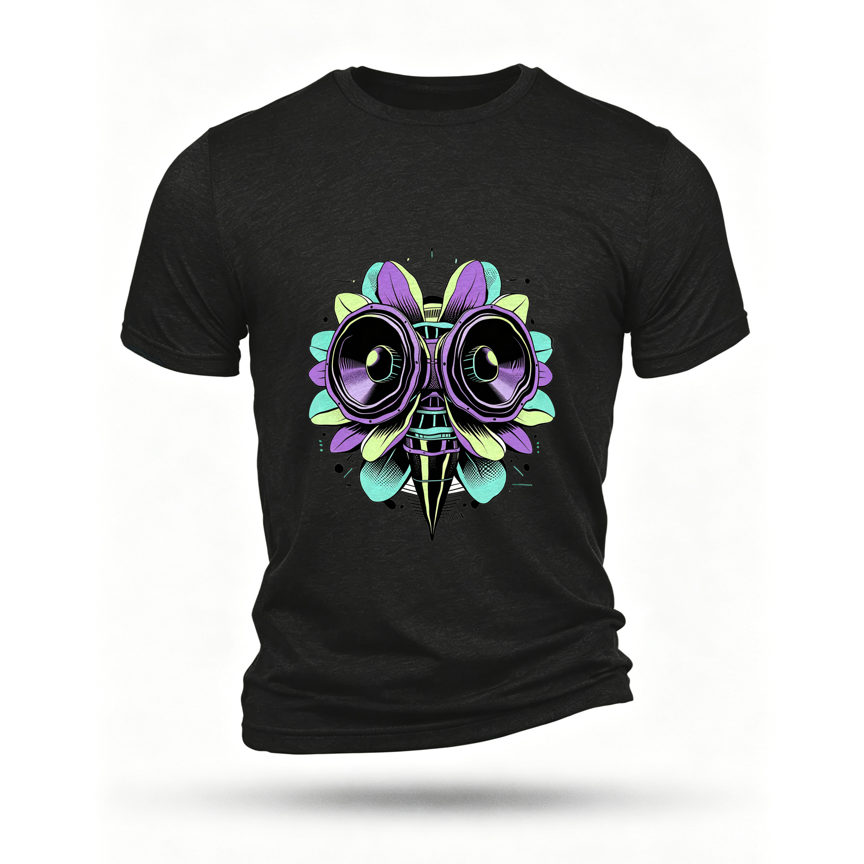 Black T-shirt, front print