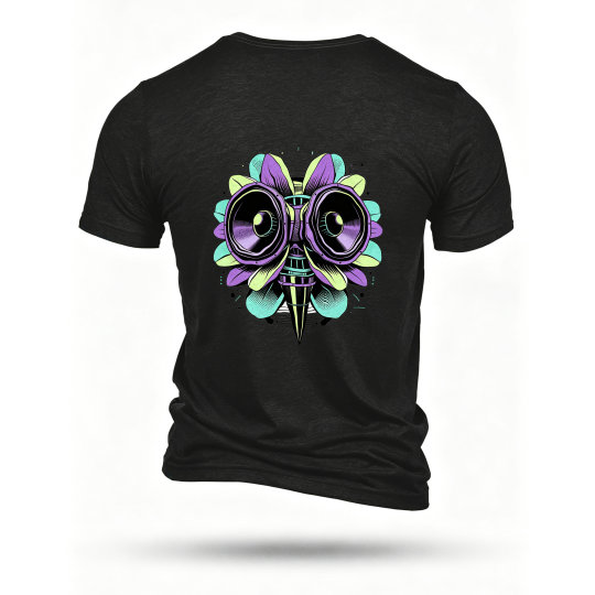 Black T-shirt, back print