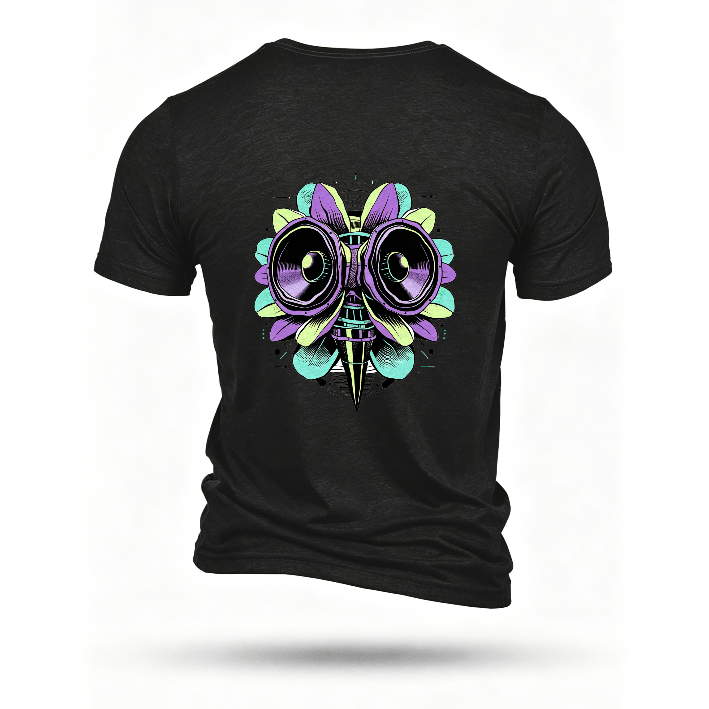 Black T-shirt, back print
