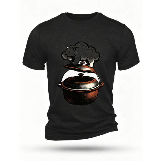 Black T-shirt, front print