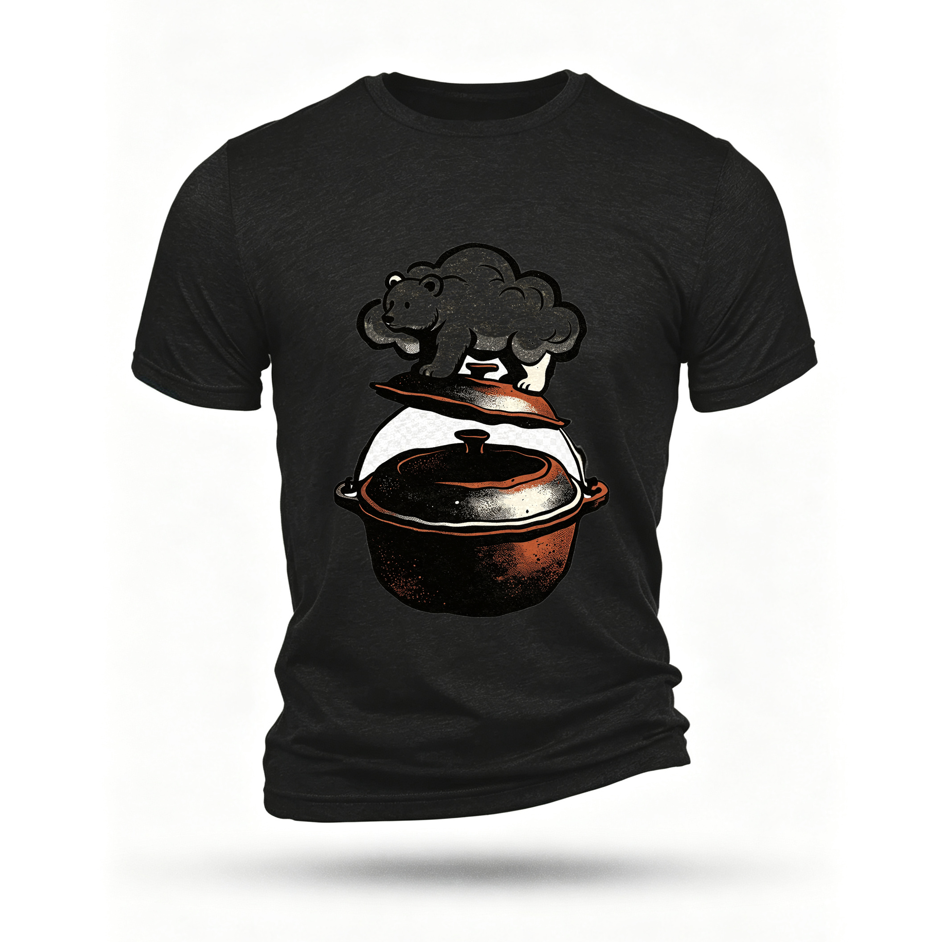 Black T-shirt, front print