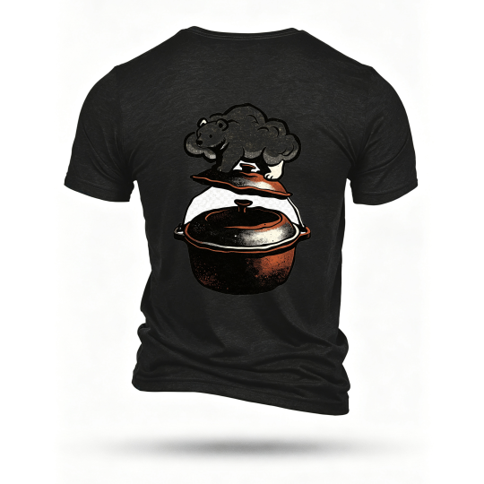 Black T-shirt, back print