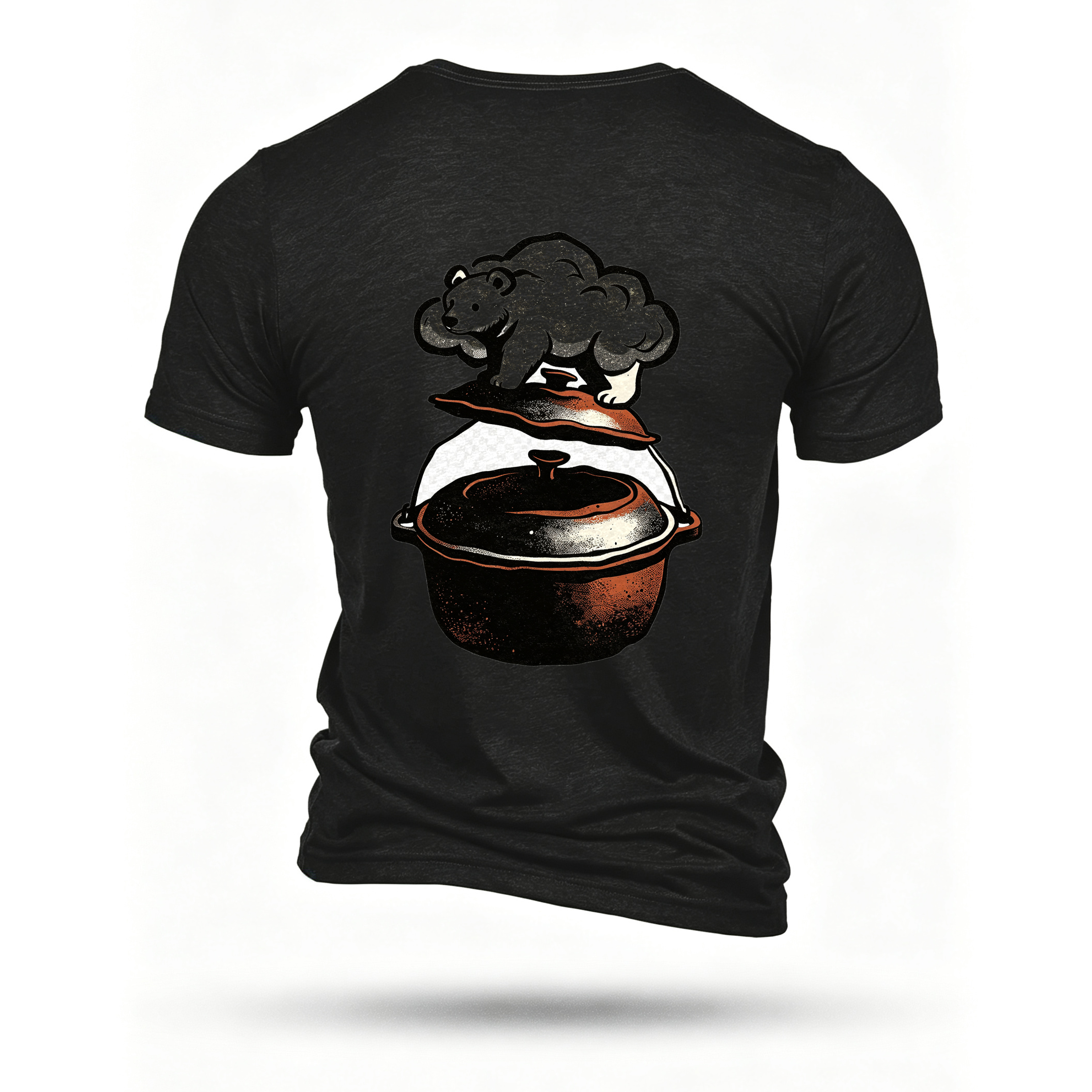 Black T-shirt, back print