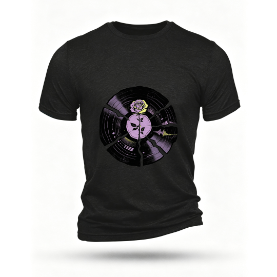 Black T-shirt, front print