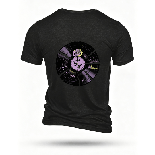 Black T-shirt, back print