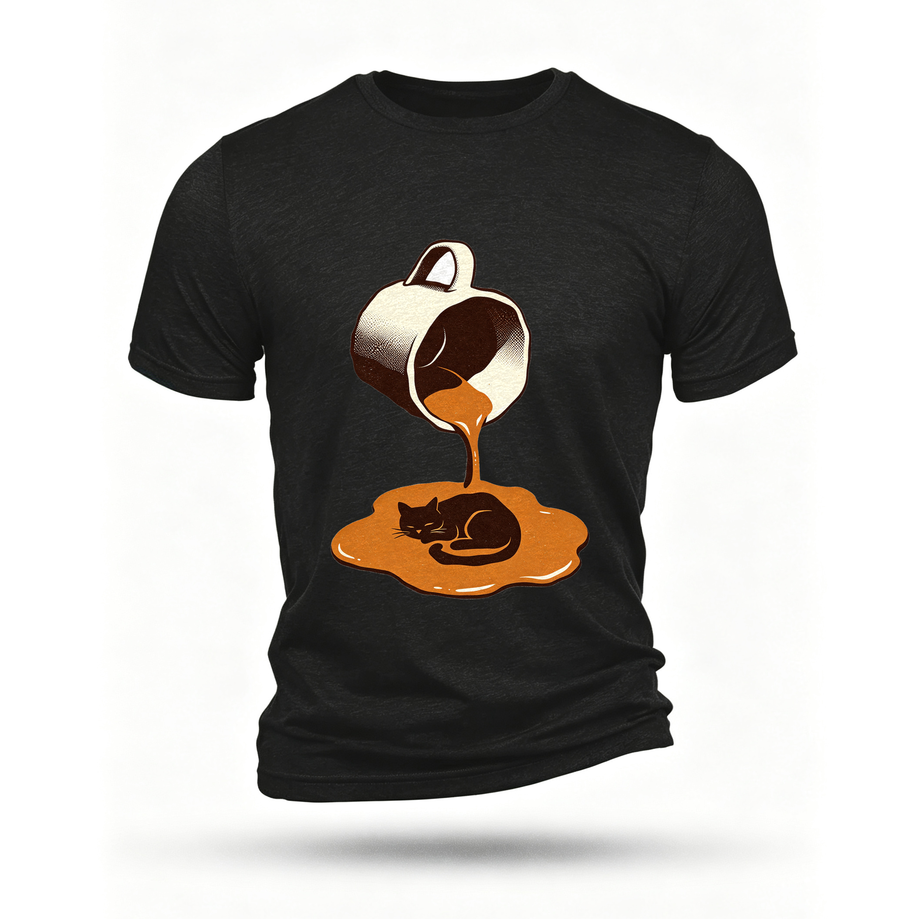 Black T-shirt, front print