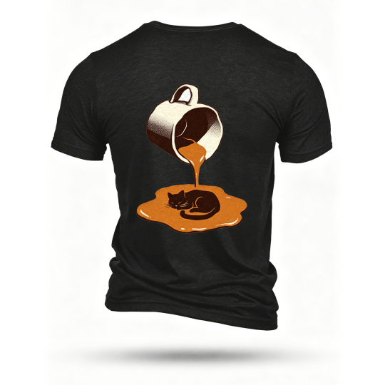 Black T-shirt, back print