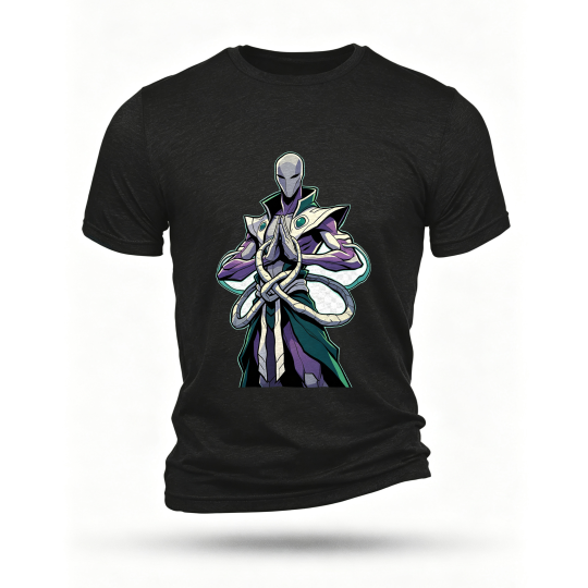 Black T-shirt, front print