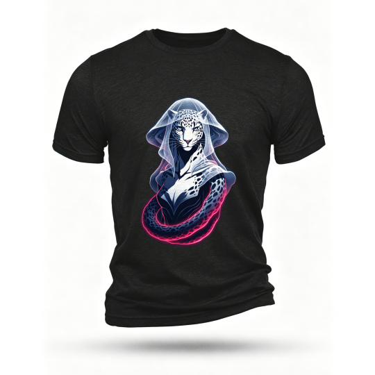 Black T-shirt, front print