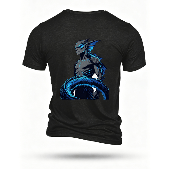 Black T-shirt, back print