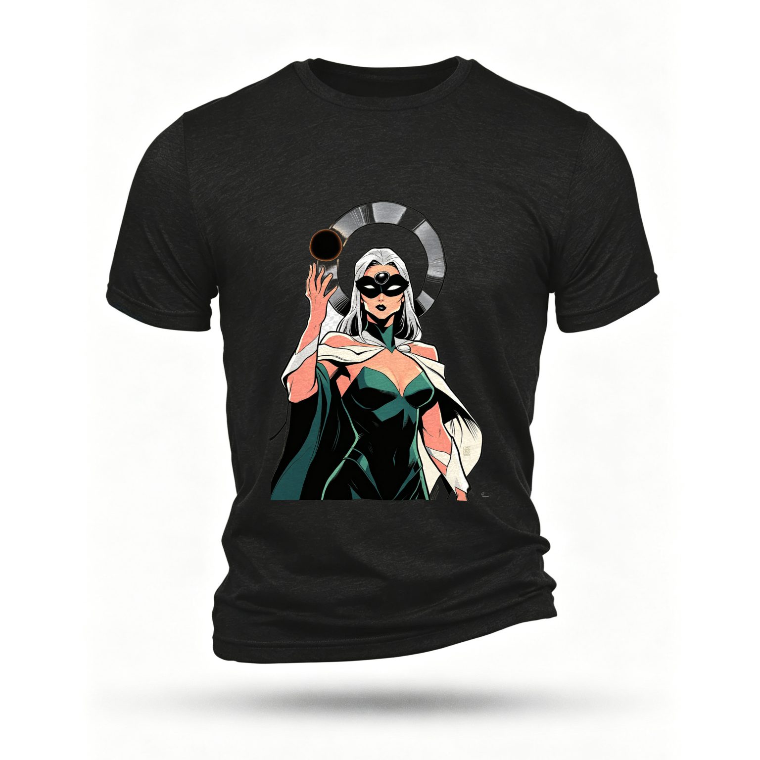 Black T-shirt, front print