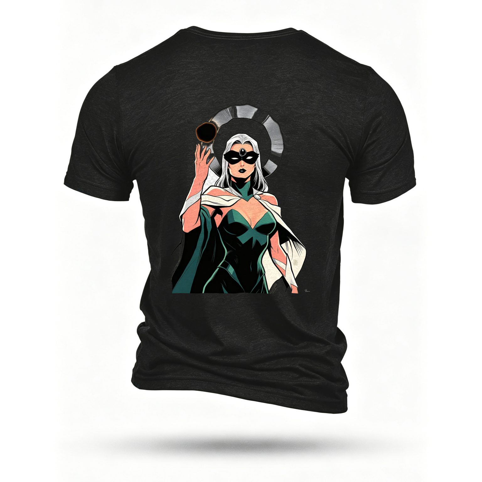 Black T-shirt, back print
