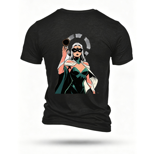 Black T-shirt, back print