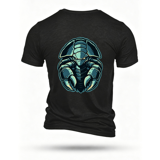 Black T-shirt, back print