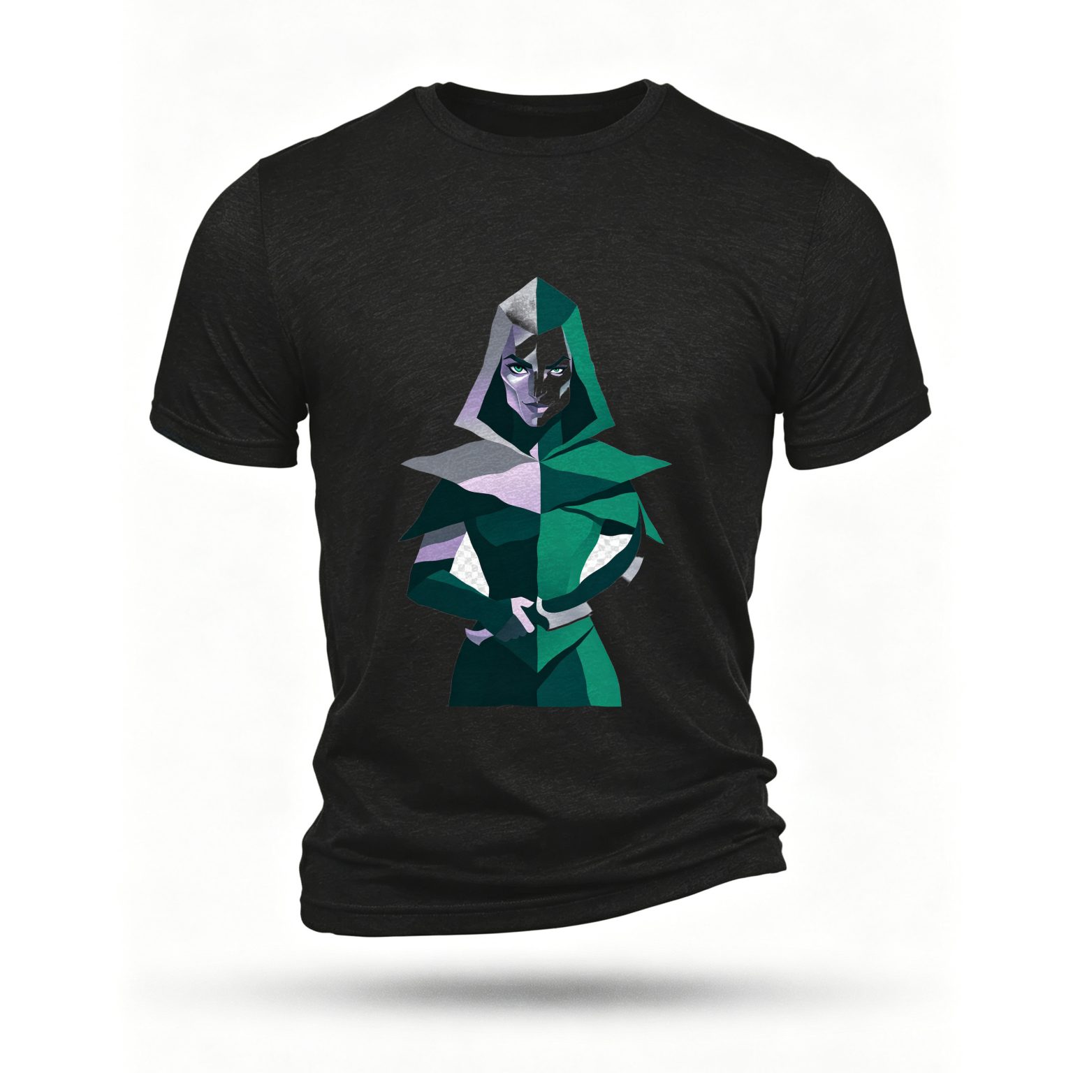 Black T-shirt, front print