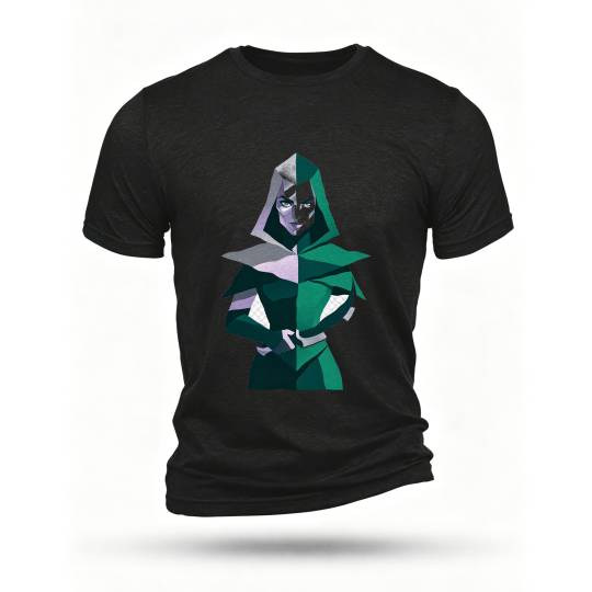 Black T-shirt, front print