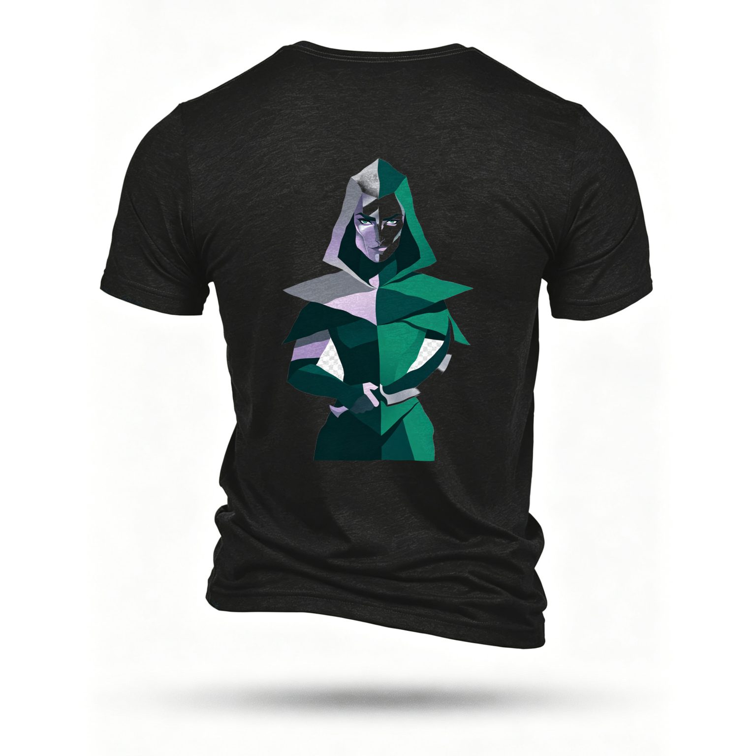 Black T-shirt, back print