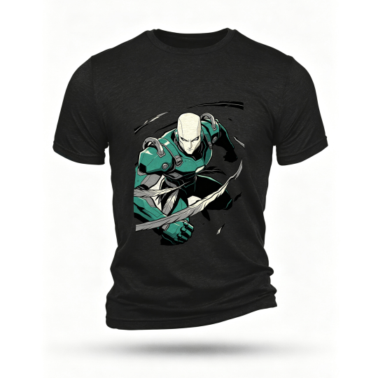 Black T-shirt, front print