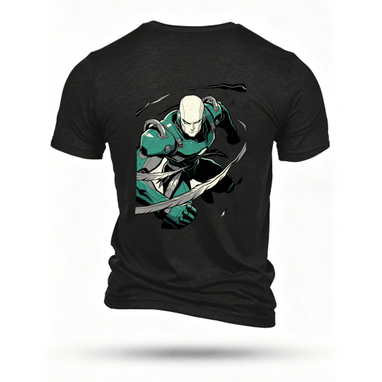 Black T-shirt, back print