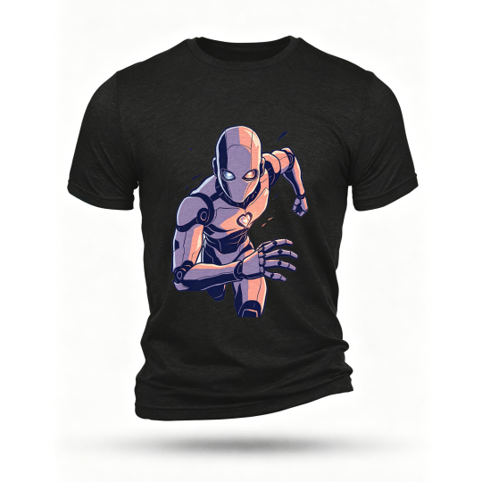 Black T-shirt, front print