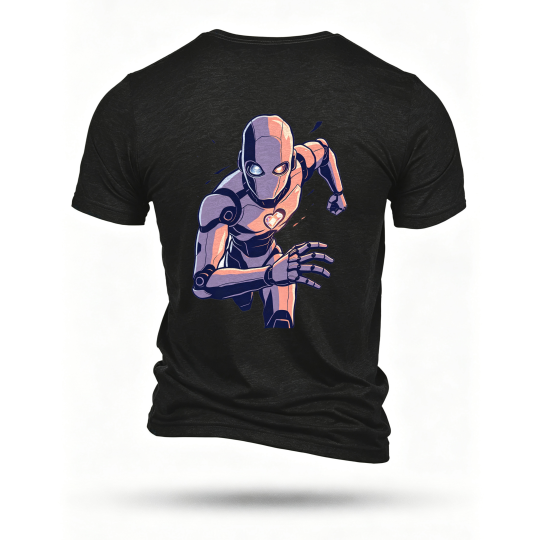 Black T-shirt, back print