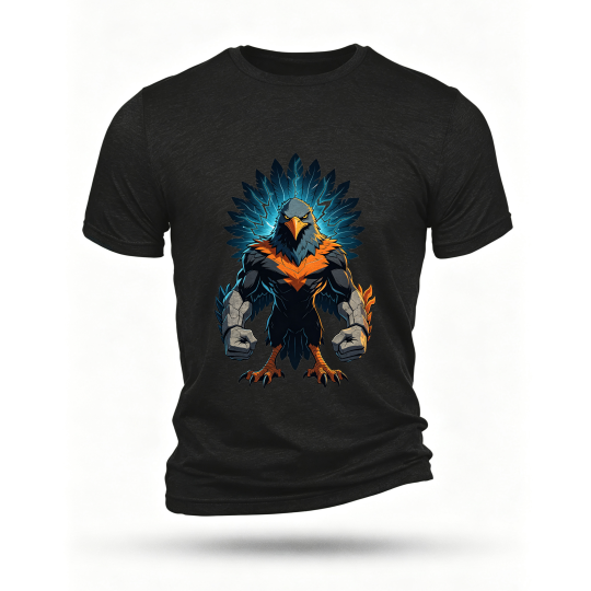 Black T-shirt, front print