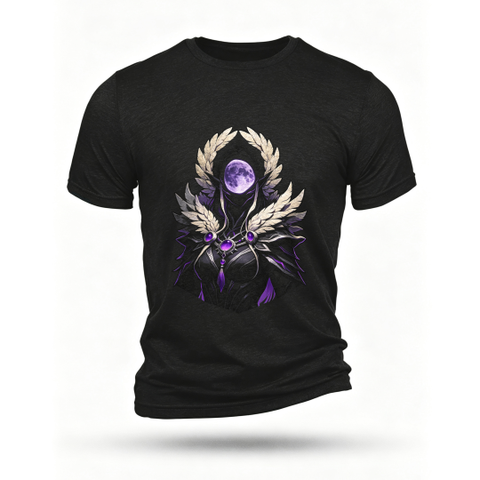 Black T-shirt, front print