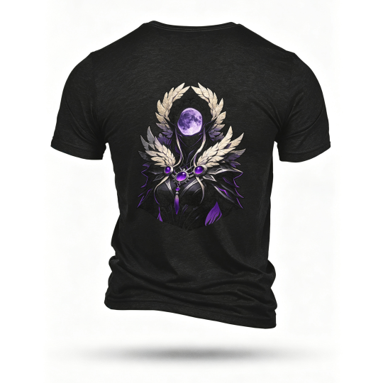 Black T-shirt, back print
