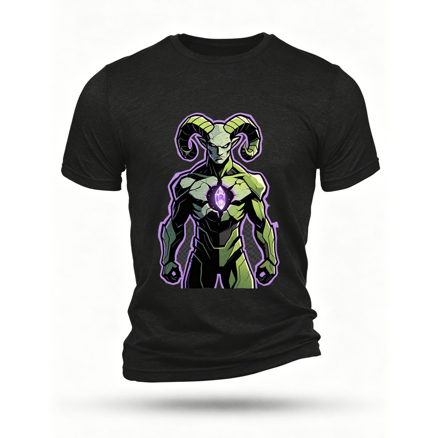 Black T-shirt, front print