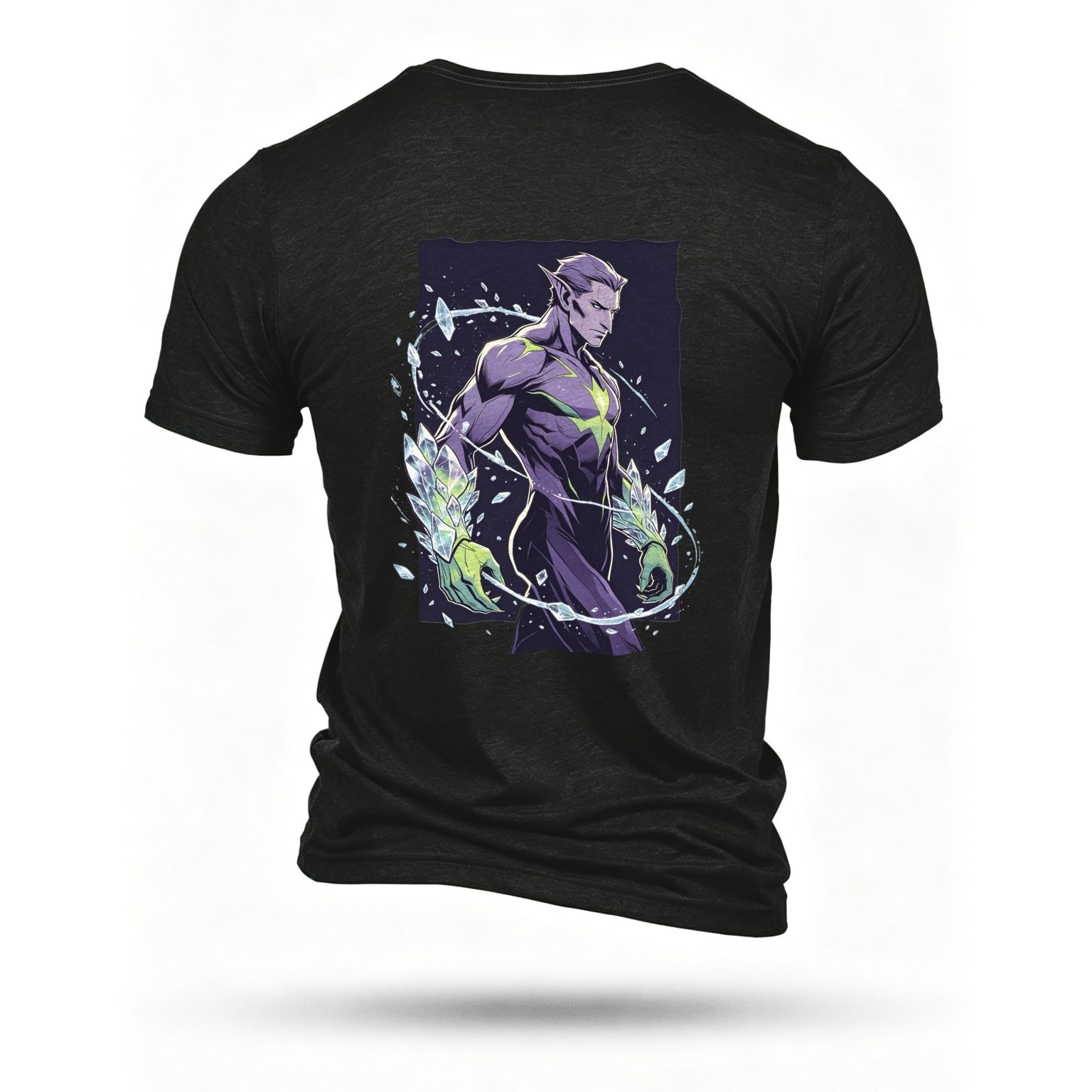Black T-shirt, back print
