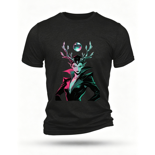Black T-shirt, front print
