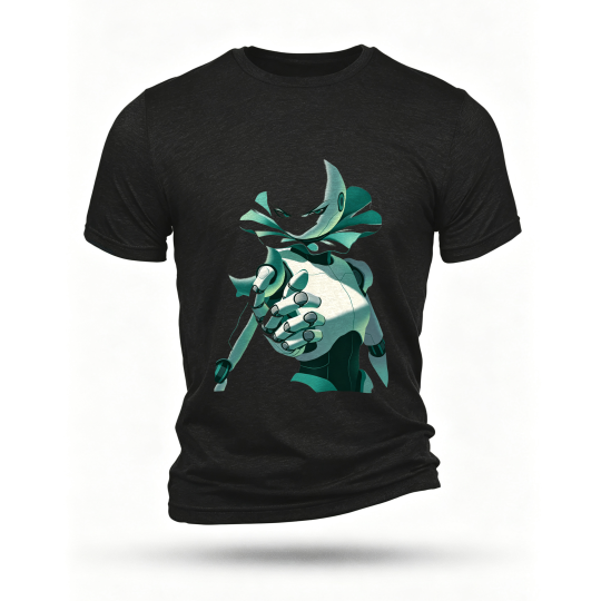 Black T-shirt, front print