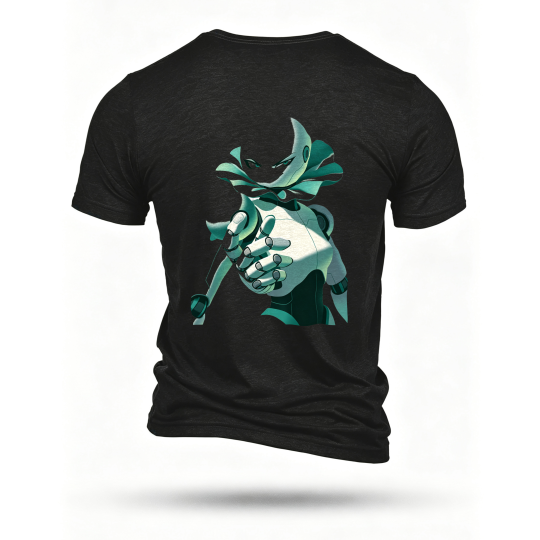Black T-shirt, back print
