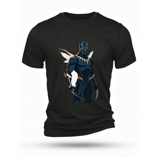 Black T-shirt, front print