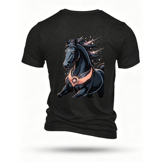 Black T-shirt, back print