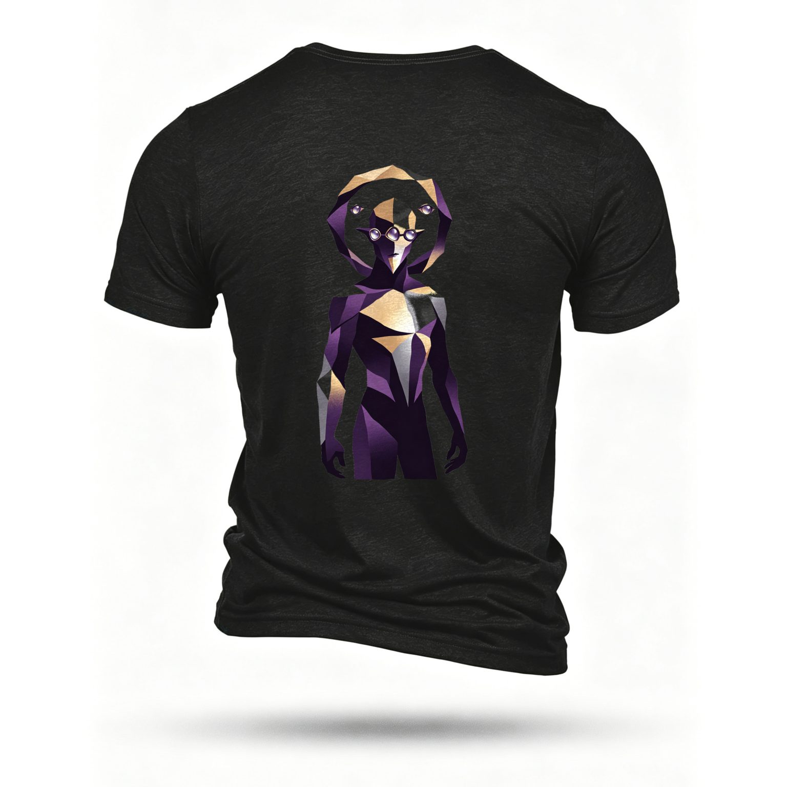Black T-shirt, back print