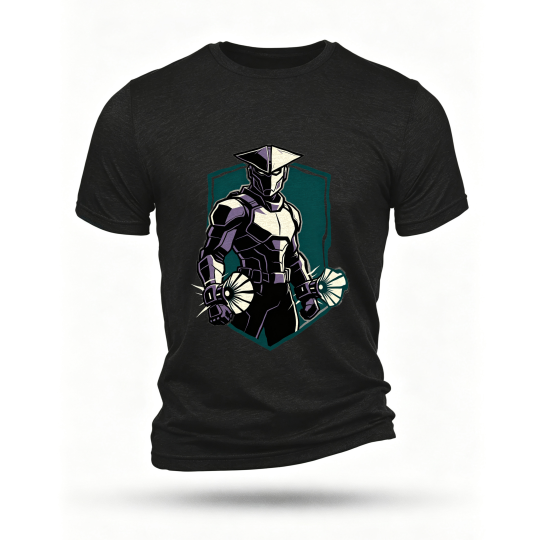 Black T-shirt, front print