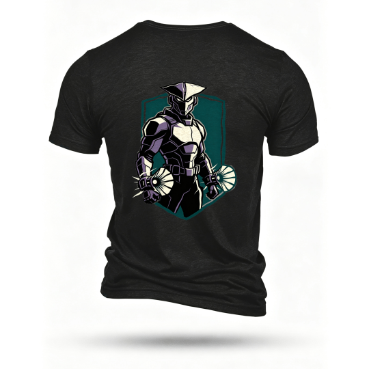 Black T-shirt, back print