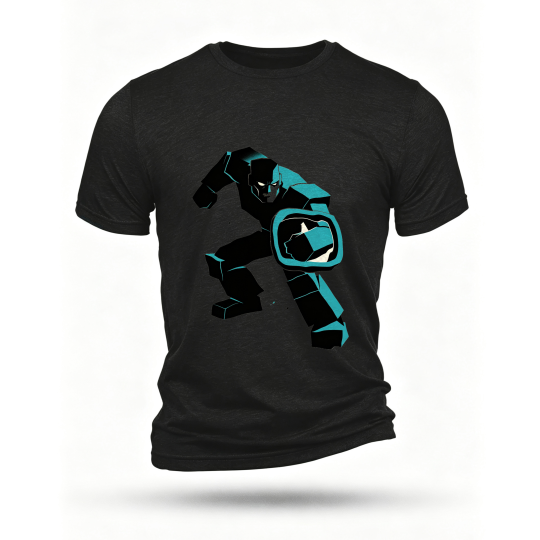 Black T-shirt, front print