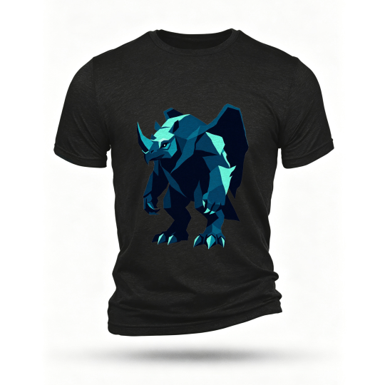 Black T-shirt, front print