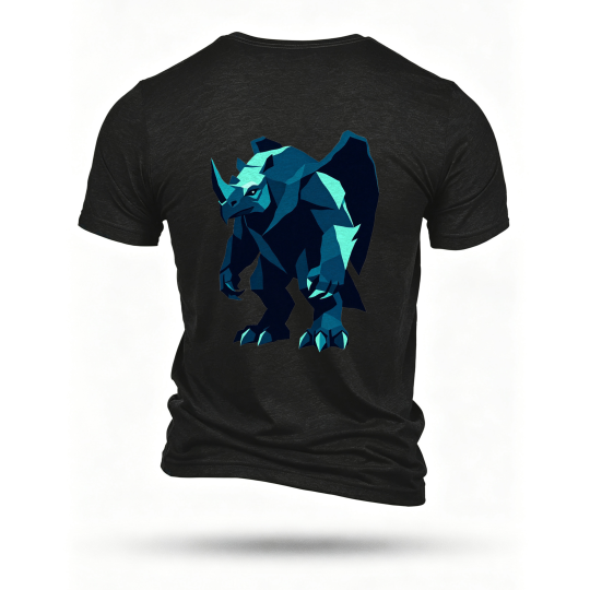 Black T-shirt, back print